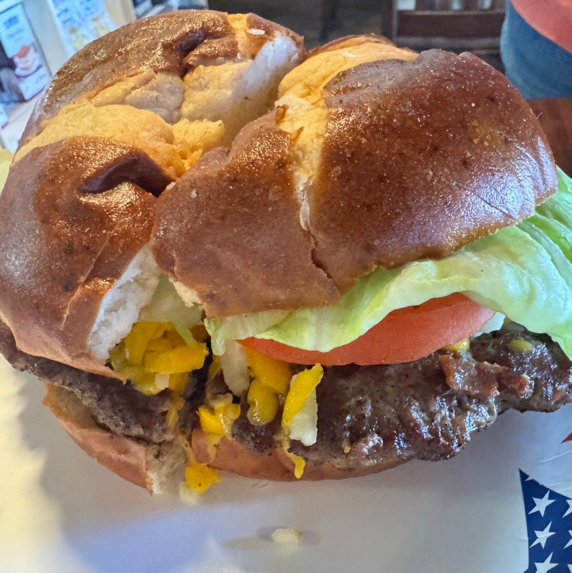 Classic Cheese Burger With Fries.